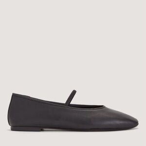 Everlane Black Leather Flats- The Day Mary Jane Flat